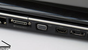 Самые ценные из них HDMI порт, порт расширения и eSATA, который позволяет подключать внешний жесткий диск.