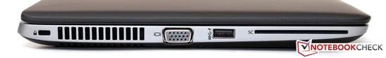 Слева: слот замка Kensington, VGA, USB 3.0, SmartCard