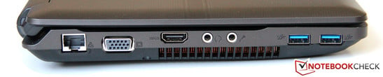 Левая сторона: Rj-45 (LAN), VGA, HDMI, аудио, 2x USB 3.0