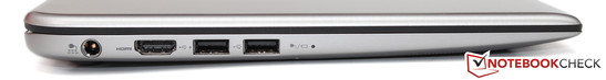 Слева: разъем питания, HDMI, 2 порта USB 3.0