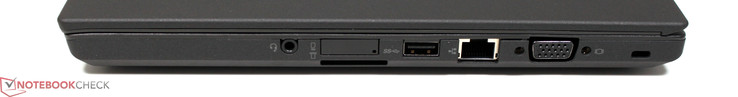 Справа: 3.5-мм аудиоразъем, SD-картридер, USB 3.0, Ethernet, VGA, замок Kensington