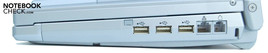 Справа: 3x USB 2.0, LAN (RJ-45), модем (RJ-11), замок Кенсингтона