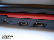 Firewire, USB 2.0 и комбинированный eSATA/USB 2.0 справа