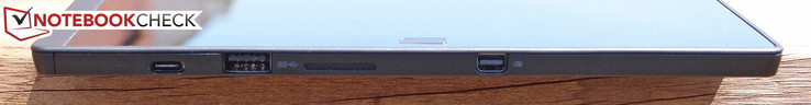Справа: порт USB Type-C, порт USB 3.0, Mini-DisplayPort (не показан: слот для карт памями microSD card)