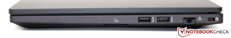 Справа: SD-картридер, два USB 3.0, Ethernet, слот для замка Kensington