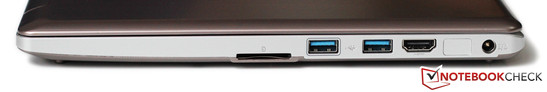 Кардридер, два порта USB 3.0, HDMI, разъем питания