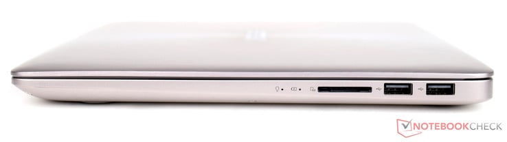 Справа: картридер SD, 2x USB 2.0