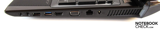 Справа: 2х Аудио, USB 2.0, USB 3.0, HDMI, VGA, LAN, вход питания