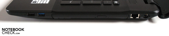 Справа: USB 2.0, USB 3.0, RJ45 (LAN), вход питания
