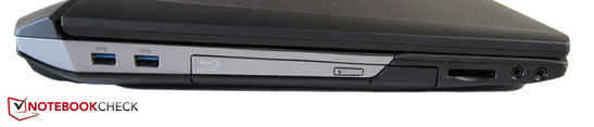 Слева: 2х USB 3.0, Blu-ray, картридер, 2х аудио