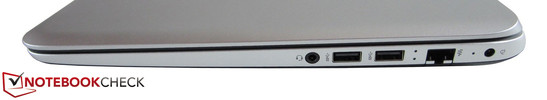 Справа: 3.5-мм 2-в-1 аудиоразъем, 2 порта USB 3.0, гигабитный Ethernet, разъем питания