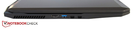 Слева: HDMI, USB 3.0, 2x DisplayPort
