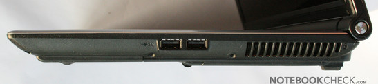 Справа: 2x USB 2.0, Kensington Lock