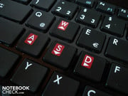 Клавиши WASD имеют красную маркировку.