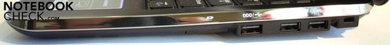 Справа: SD кардридер, порты 3 x USB 2.0, слон замка Кенсингтона