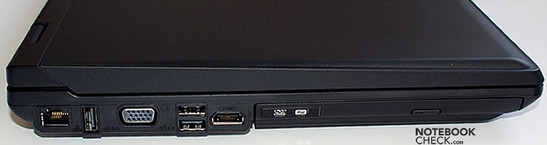 Слева: LAN, USB, VGA, 2x USB, HDMI, оптический привод