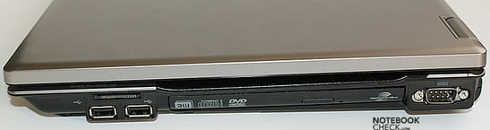 Справа: Карт-ридер, 2x USB, Оптический привод, COM