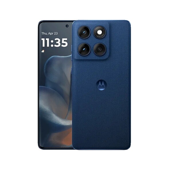 Гибралтарское море Motorola Edge 60 выглядит так, будто у него тканевая отделка, но на самом деле это силикон. (Источник изображения: Motorola)