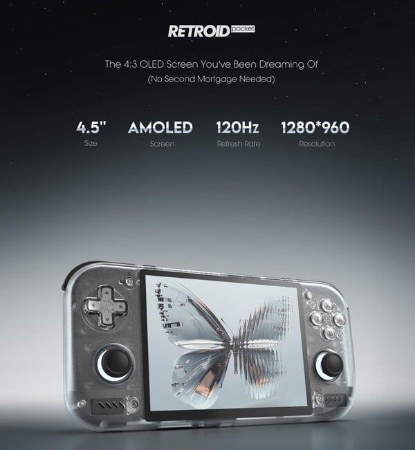 Retroid Pocket Nova будет оснащён AMOLED-дисплеем с частотой обновления 120 Гц.