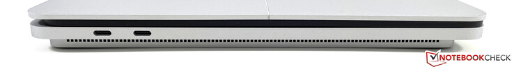 Левая сторона: 2x USB-C Thunderbolt 4 (USB 4.0, Power Delivery, DisplayPort)