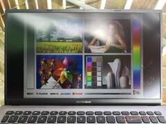 Поведение экрана ноутбука на улице в тени
