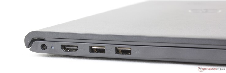 Левая сторона: разъем питания, HDMI 1.4, 2x USB-A 3.0