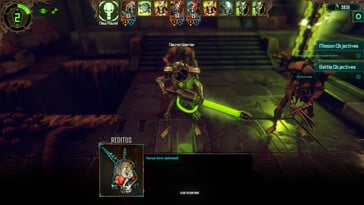 На изображении: скриншот игрового процесса Warhammer 40,000: Mechanicus.