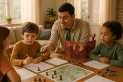 Во время сеанса игры в D&D мастер заметил, что ребенок с трудом различает желтый и синий цвета - признак редкой формы дальтонизма. (Источник изображения: OpenAI)