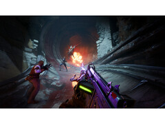 Скриншот из ремейка Painkiller, демонстрирующий сюрреалистическое окружение игры и кооперативный геймплей. (Источник изображения: Steam)