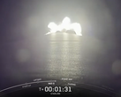 Вид с камеры, установленной на первой ступени ракеты SpaceX Falcon 9 (Источник изображения: SpaceX)
