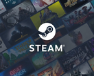 Логотип Steam на фоне множества миниатюр игр.
