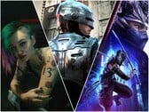 Cyberpunk 2077, RoboCop: Rogue City, Ninja Gaiden 4 (слева направо).