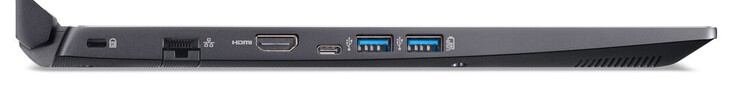 Левая сторона: слот для замка, гигабитный Ethernet, HDMI, 3x USB 3.2 Gen 1 (1x Type C, 2x Type A)