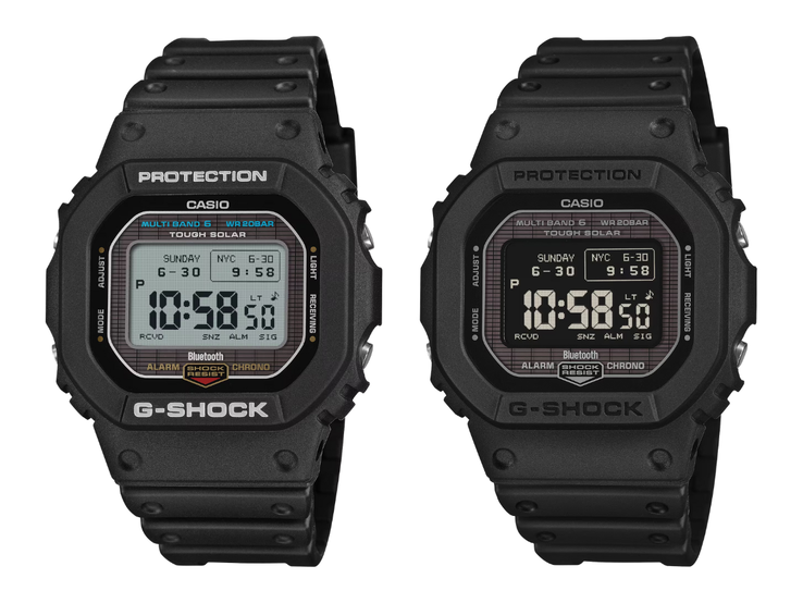 Часы Casio G-Shock GW-BX5600-1 (слева) и GW-BX5600-1A1 (справа). (Источник изображения: Casio, отредактировано)