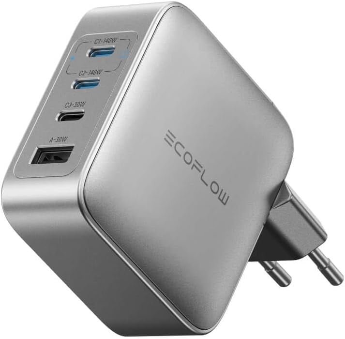 Зарядное устройство EcoFlow Rapid Pro (140 Вт, 4 порта, GaN) в версии для ЕС. (Источник изображения: EcoFlow)