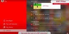 Экран консоли Nintendo Switch 2, демонстрирующий ее эксклюзивную способность воссоздавать ЭЛТ-подобный дисплей (источник изображения: Nintendo of America YT)