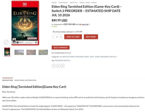 Порт Elden Ring Tarnished Edition Switch 2 был показан на выставке PNP Games