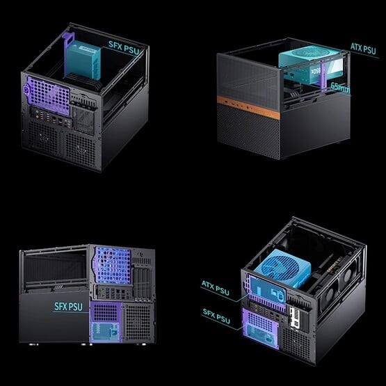В шасси Jonsbo N6 NAS можно устанавливать блоки питания SFX и ATX. (Источник изображения: Jonsbo)