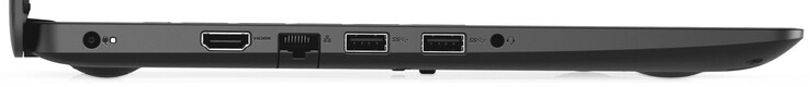 Левая сторона: разъем питания, HDMI, Fast Ethernet, 2x USB 3.2 Gen 1 (Type-A), комбинированный аудио разъем