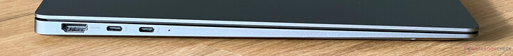 Левая сторона: HDMI 2.1, 2x USB-C 4.0 (Thunderbolt 4 40 Гбит, DisplayPort ALT mode, Power Delivery)