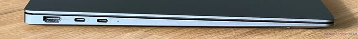 Левая сторона: HDMI 2.1, 2x USB-C 4.0 (Thunderbolt 4 40 Гбит, DisplayPort ALT mode, Power Delivery)