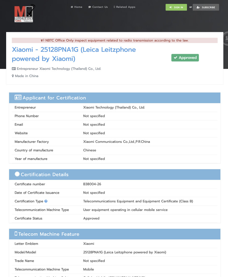 (Источник изображения: NBTC)