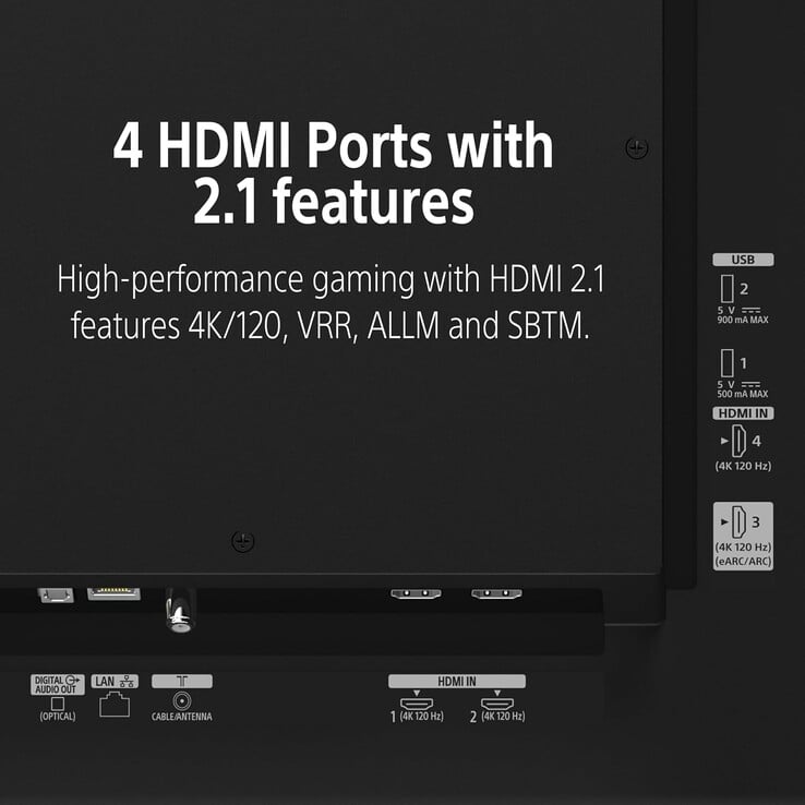 Устройство оснащено OLED-панелью 4K с технологией Triluminos Pro и имеет четыре порта HDMI 2.1 для поддержки игр в разрешении 4K с частотой обновления 120