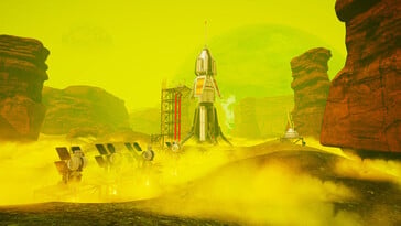 Изображение, на котором изображён космический корабль в игре «The Planet Crafter».