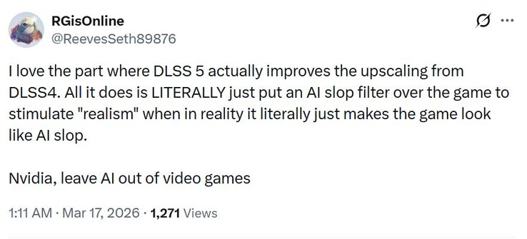Nvidia DLSS 5 - это отстойный AI.