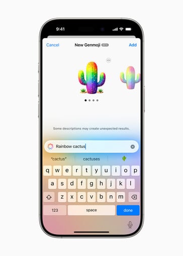 интерфейс iOS Genmoji со сгенерированным эмодзи