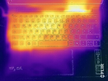Стресс-тест на определение температуры поверхности (вверху)
