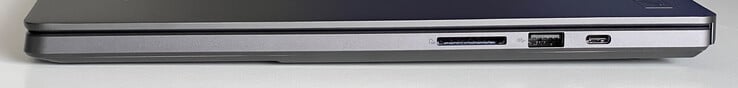 Справа: картридер SD (UHS-II), USB-A 3.2 Gen 2 (10 Гбит/с), USB-C 3.2 Gen 2 (10 Гбит/с, DisplayPort, Power Delivery)