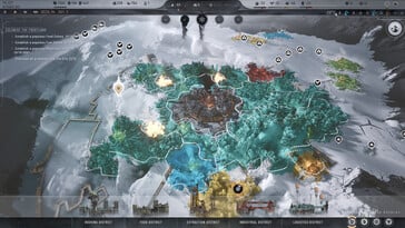 Изображение, демонстрирующее интерфейс в игре Frostpunk 2.