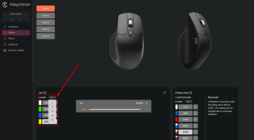 По умолчанию Keychron M7 8K поставляется с шестью уровнями DPI. (Источник изображения: Keychron)